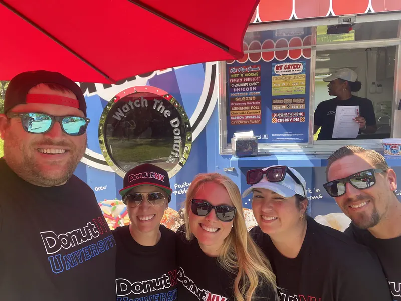 DonutNV University franchisee training crew in front of trailer